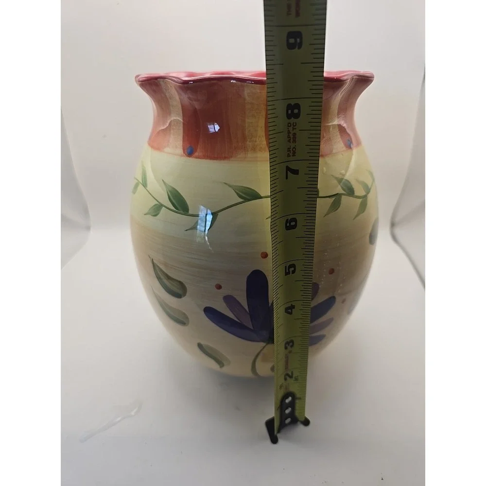 Pfaltzgraff  Napoli Yellow Floral Hand Painted Canister 8‎ 1/2 Inches High